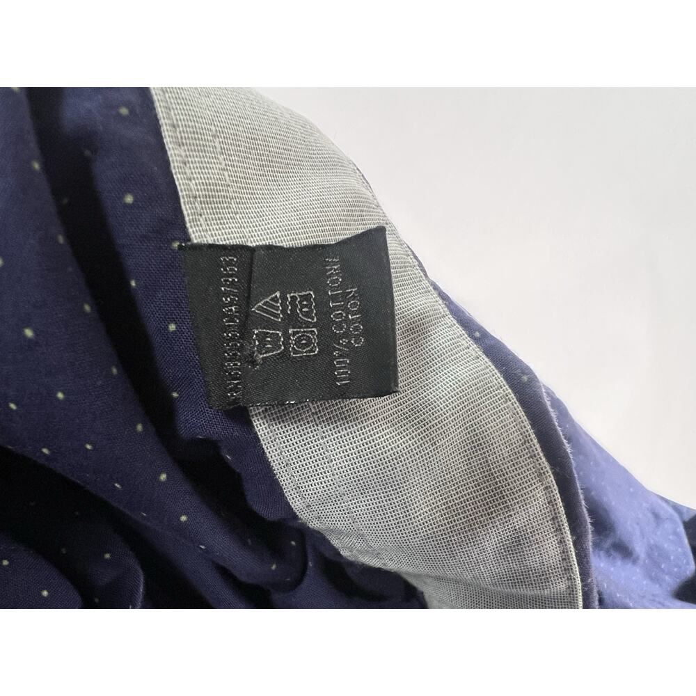 147 & Union Trim Fit Stretch Slim Blue Polka Dot 100% Cotton Dress Shirt L - Picture 7 of 7
